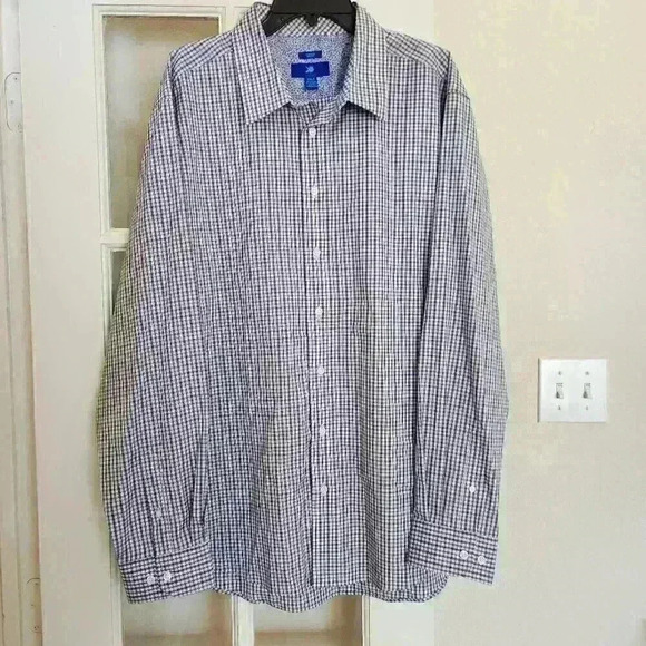 Egara Men's Long Sleeve Button Down Shirt 2XLT Gray Lavender Casual Office Fall - Picture 1 of 10